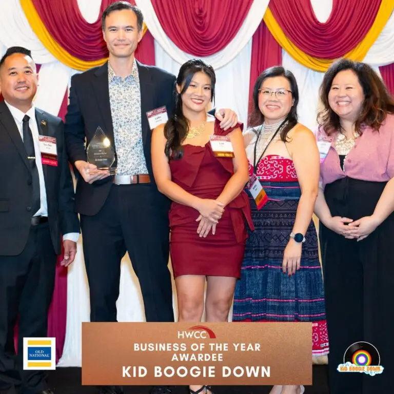 Kid Boogie Down at the Business of the Year Awardee backdrop, HWCC Business Awards 2026
